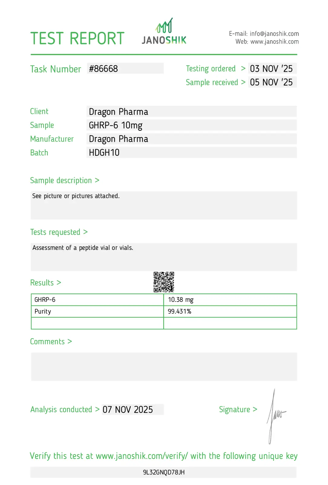 GHRP-6 10mg lab tested