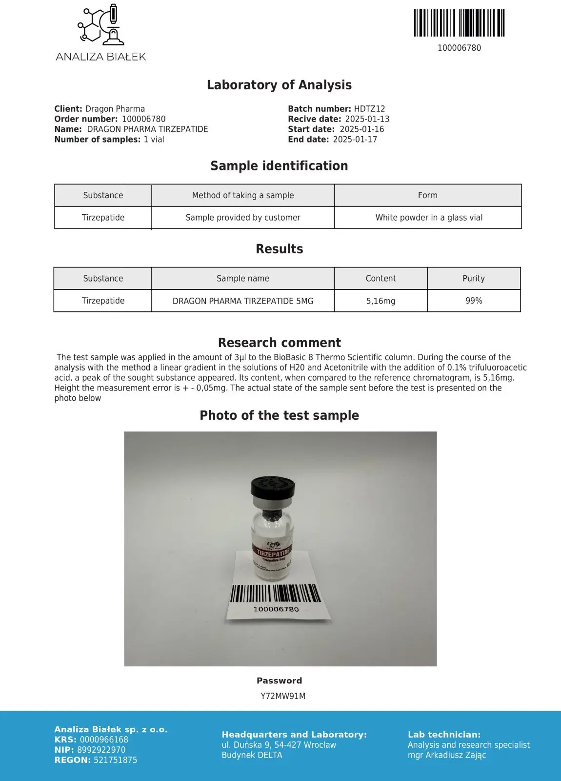 Semagluitde 5mg lab test